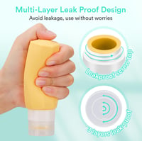 Alyvisun 5 részes utazási palack szett 100ml szilikon tárolóedény szivárgásmentes - Pack of 5 3