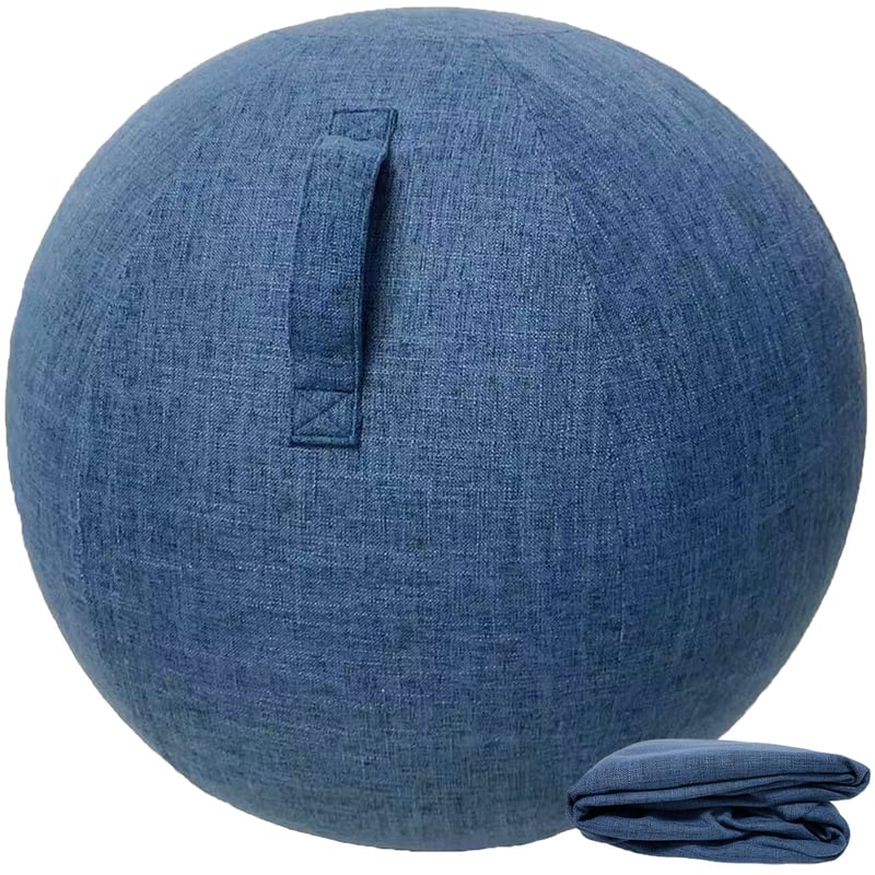 Husă de protecție pentru minge de gimnastică Alywen 75 cm, albastru închis, husă pentru minge elvețiană, utilizare la birou, anti-alunecare, rezistentă la murdărie, husă durabilă pentru minge de fitness