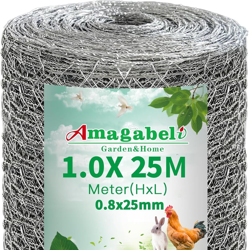 Amagabeli DA006 1m x 25m Hatszögletű Drótháló Zöld Kerti Kerítés