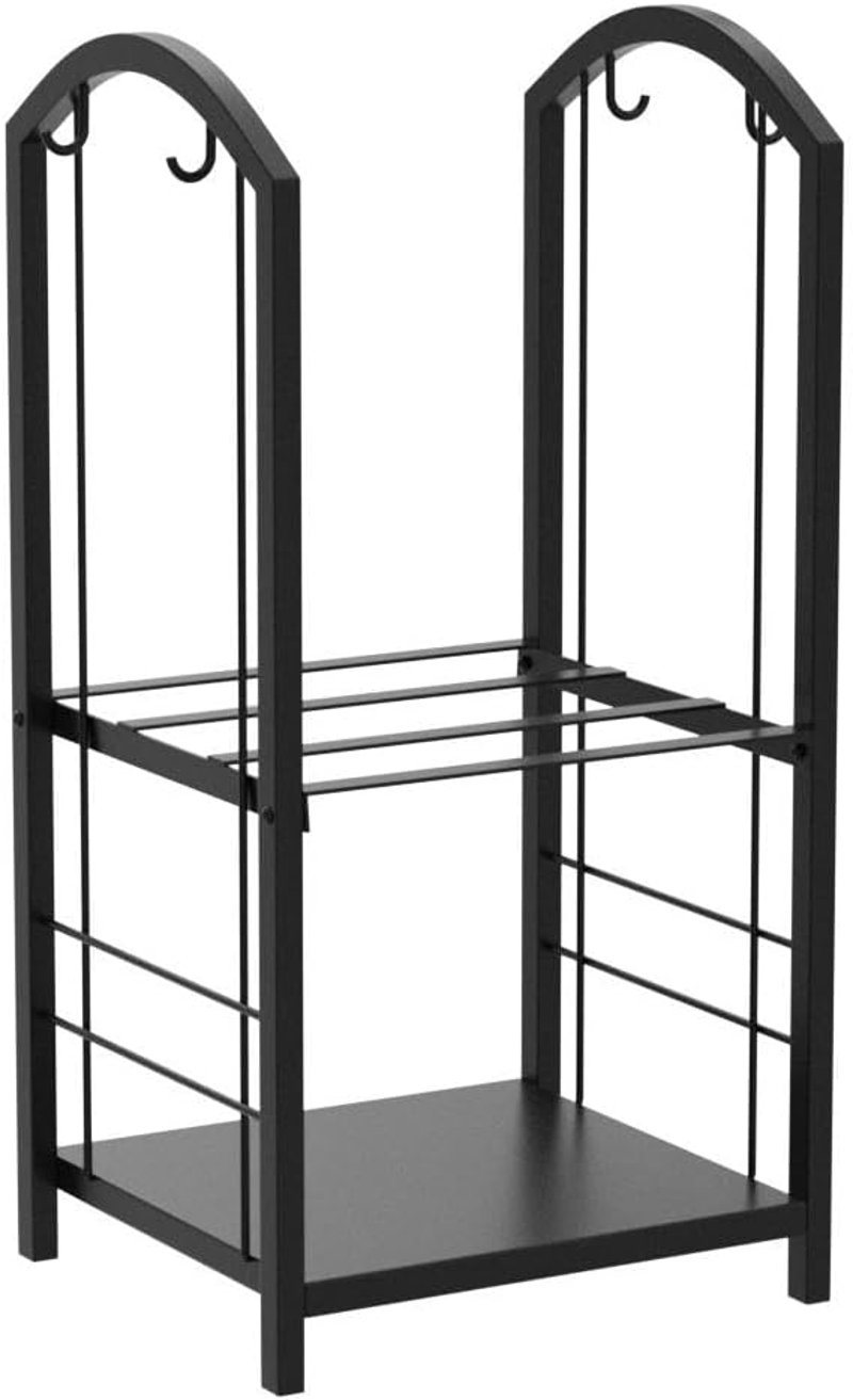 Amagabeli Firewood Rack, Indoor Firewood Rack with 4 Fireplace Tools, 74 x 40 x 30 cm, Firewood Stand, Firewood Holder for Fireplace, Stove, Cutlery, Wrought Iron, Black