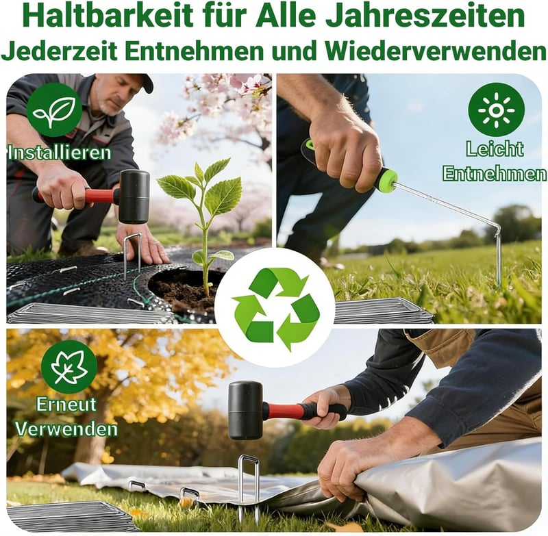 AMAGABELI rozsdamentes talajrögzítő 150mm 200db kerthez
