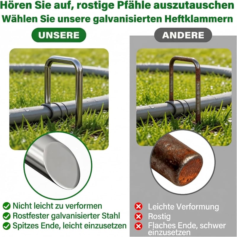 AMAGABELI rozsdamentes talajrögzítő 150mm 200db kerthez