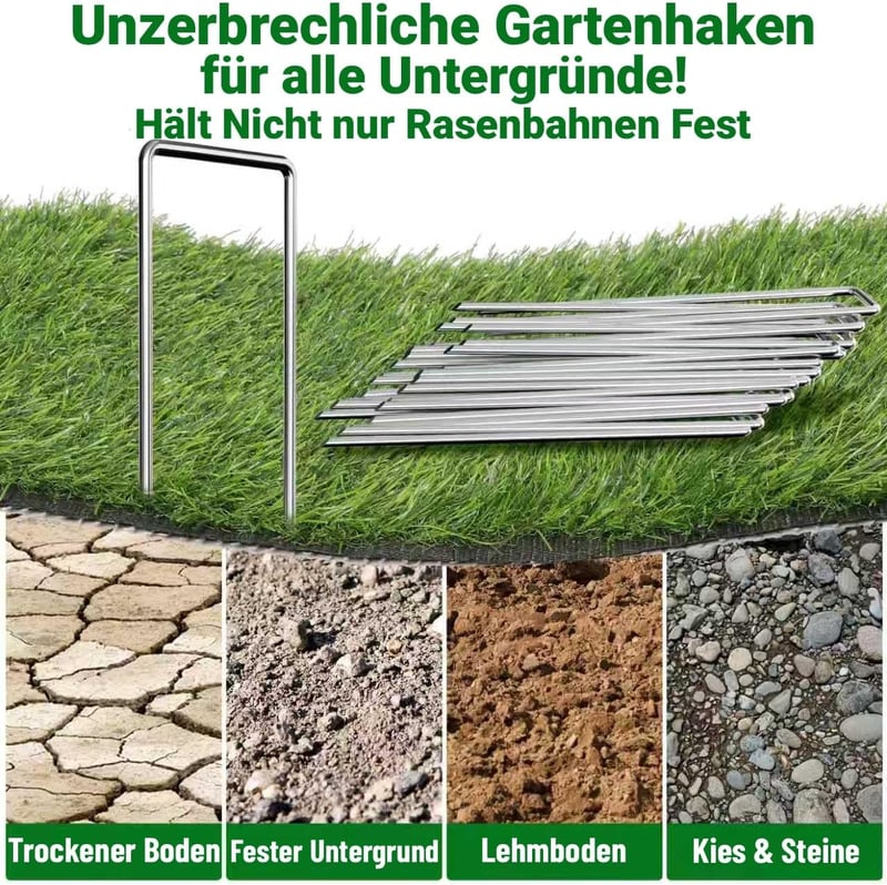 AMAGABELI rozsdamentes talajrögzítő 150mm 200db kerthez