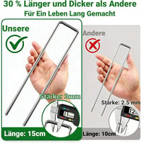 AMAGABELI rozsdamentes talajrögzítő 150mm 200db kerthez 4