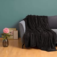 Amago Cashmere Feel puha takaró, 130 x 170 cm, fekete – meleg, kényelmes ágytakaró 2