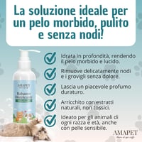 AMAPET Csomóbontó Spray Kutyáknak és Macskáknak - Fényesítő Hatású Balzsam Minden Szőrtípusra, Természetes Hipoallergén Összetevőkkel, 250 m - Not applicable. 3