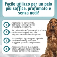 AMAPET Csomóbontó Spray Kutyáknak és Macskáknak - Fényesítő Hatású Balzsam Minden Szőrtípusra, Természetes Hipoallergén Összetevőkkel, 250 m - Not applicable. 5