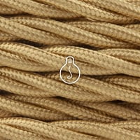 Amarcords arany textil kábel 5m, selyem fonott, 2x0,75 vezetékes lámpa kábel 2