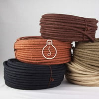 Amarcords arany textil kábel 5m, selyem fonott, 2x0,75 vezetékes lámpa kábel 7