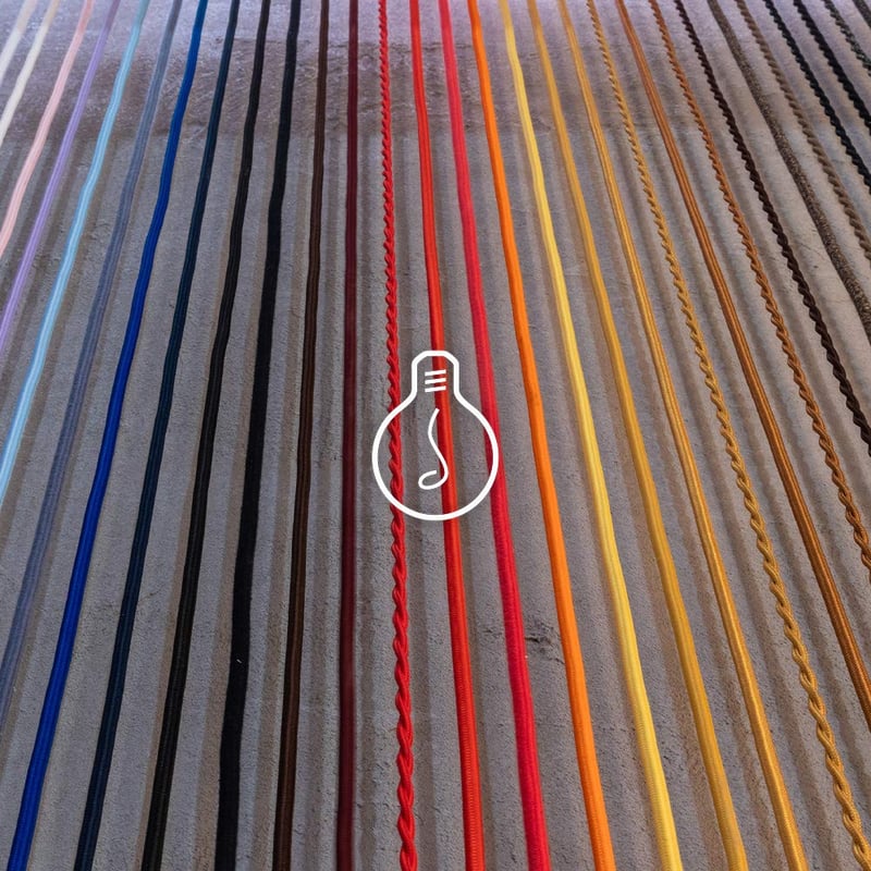 Amarcords fehér selyem textil kábel 10m 2x0,75 mm² vintage lámpahoz