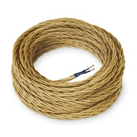 Amarcords pleteni tekstilni kabel za svjetiljke - zlatni, 5 m, 2x0,75 2