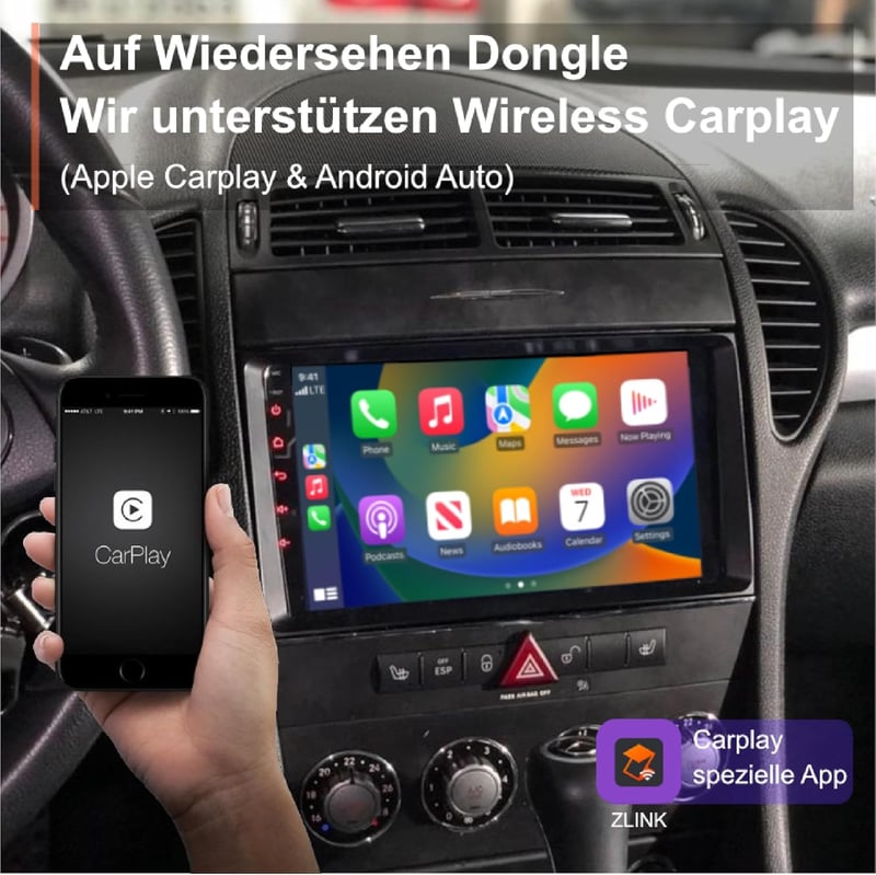 AMASE AUDIO Android 12 Autórádió Mercedes W169 W245 W906, 9" Érintőképernyő DSP+
