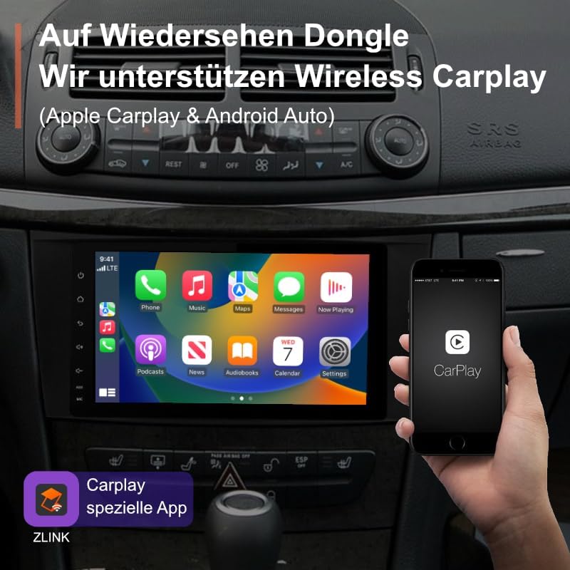 AMASE AUDIO Android 12 Autórádió Mercedes W211 9" Érintőképernyő CarPlay GPS