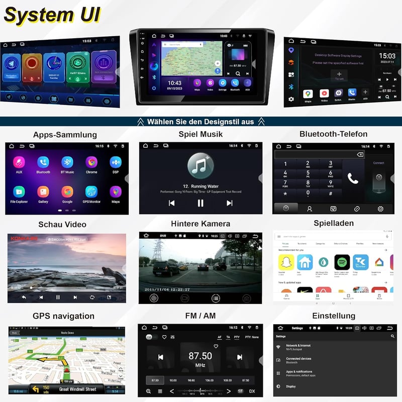 AMASE AUDIO Android 12 Autórádió Mercedes W211 9" Érintőképernyő CarPlay GPS