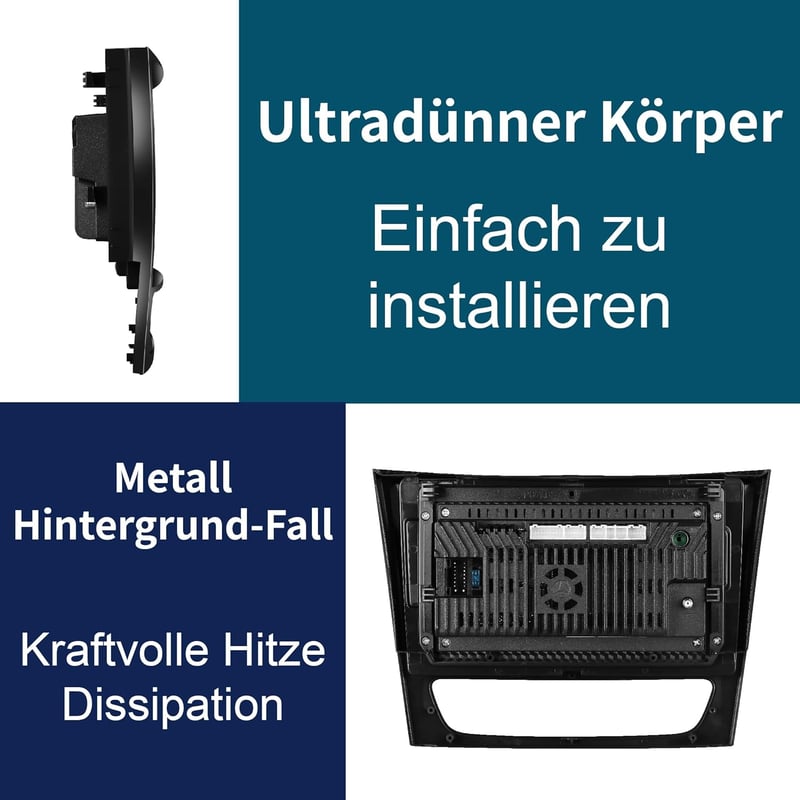 AMASE AUDIO Android 12 Autórádió Mercedes W211 9" Érintőképernyő CarPlay GPS