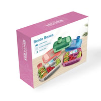 Cutie Bento Amathley pentru copii 1300 ml, recipient pentru gustări cu 5 compartimente și recipiente pentru sos, mov, compatibilă cu microundele și mașina de spălat vase, fără BPA 8
