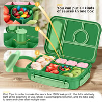 Caserolă Amathley pentru copii și adulți, 1300 ml, 5 compartimente cu recipient pentru sos, compatibilă cu cuptorul cu microunde și mașina de spălat vase, fără BPA, verde smarald 4