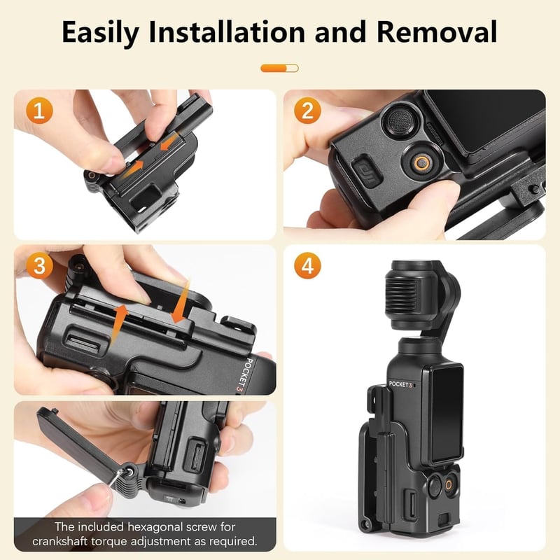 AMAZEAR DJI Osmo Pocket 3 mágneses tartó állvány, 180° forgatható asztali és falra szerelhető adapter