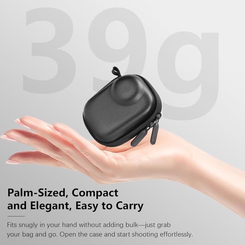 AMAZEAR Insta360 GO Ultra hordtáska fekete bőr utazótáska puha béléssel