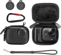 AMAZEAR Insta360 GO Ultra hordtáska fekete bőr utazótáska puha béléssel 1