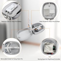 Amazear Kemény Utazótok Apple Vision Pro-hoz - Szürke, Kompakt Védőtáska Kiegészítőkkel, 30% Kisebb, 3 Rétegű Védelem, Állítható Elválasztó 4