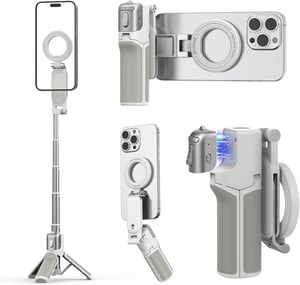 AMAZEAR mágneses 4 az 1-ben selfie bot és állvány Bluetooth távirányítóval - fehér