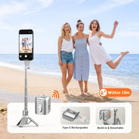 AMAZEAR mágneses 4 az 1-ben selfie bot és állvány Bluetooth távirányítóval - fehér 4