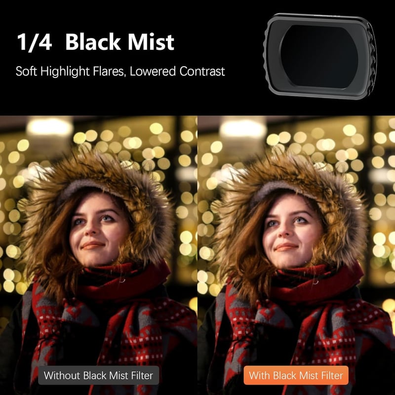 AMAZEAR Mágneses ND Szűrő Készlet DJI Osmo Pocket 3-hoz - 5 db (1/4 Black Mist/CPL/ND16/ND64/ND256) Vloggereknek, Utazáshoz