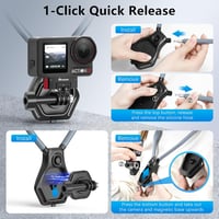 AMAZEAR Mágneses Nyakpánt Tartó DJI Action 5 Pro/OSMO 360 GoPro Hero 13 Insta360 Ace Pro Mellkasi Rögzítés 7