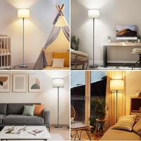 AmazeFun LED álló lámpa 156 cm bézs lenvászon árnyékolóval, 3 színhőmérséklet, E27 foglalat 6