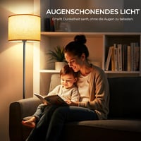 AmazeFun LED álló lámpa 156 cm bézs lenvászon árnyékolóval, 3 színhőmérséklet, E27 foglalat 7