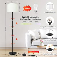 AmazeFun LED álló lámpa 156 cm bézs lenvászon árnyékolóval, 3 színhőmérséklet, E27 foglalat 5