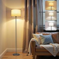 AmazeFun LED álló lámpa 156 cm bézs lenvászon árnyékolóval, 3 színhőmérséklet, E27 foglalat 1