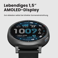 Inteligentné hodinky Amazfit Active Max 48 mm, 1,5-palcový AMOLED displej, 25-dňová výdrž batérie, offline mapy, NFC, GPS, 4 GB, 170+ športových režimov, 5 ATM, čierne 2
