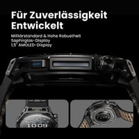 Ceas inteligent Amazfit Balance 3 GPS 48 mm AMOLED 1,5" Sticlă de safir NFC Baterie 21 zile Stocare 64 GB Oțel inoxidabil Android și iPhone 2