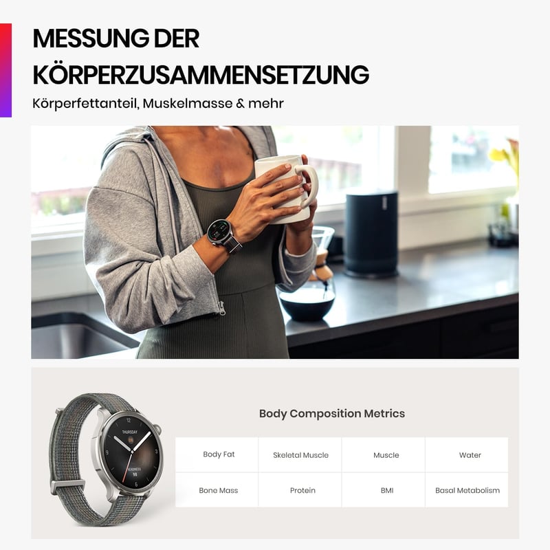 Amazfit Balance 46mm okosóra NFC fizetés, GPS, 150 sportmód, 14 nap akkumulátor - gray