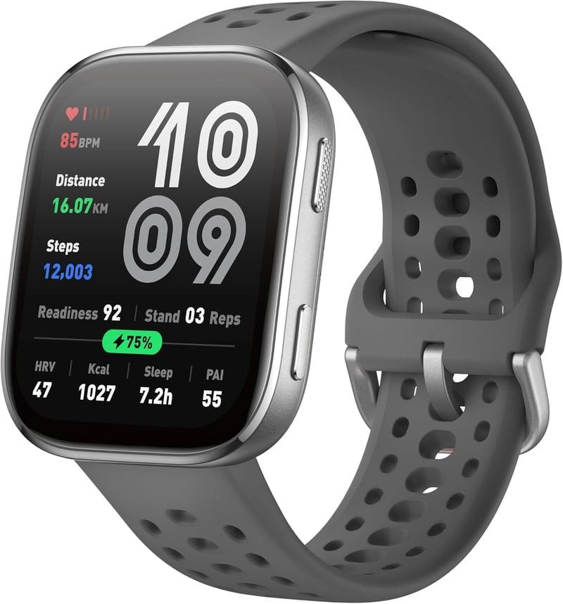 Amazfit Bip 6 okosóra 46mm, 14 napos akkumulátor, 1.97" AMOLED kijelző, GPS, 140+ sportmód, vízálló - Charcoal