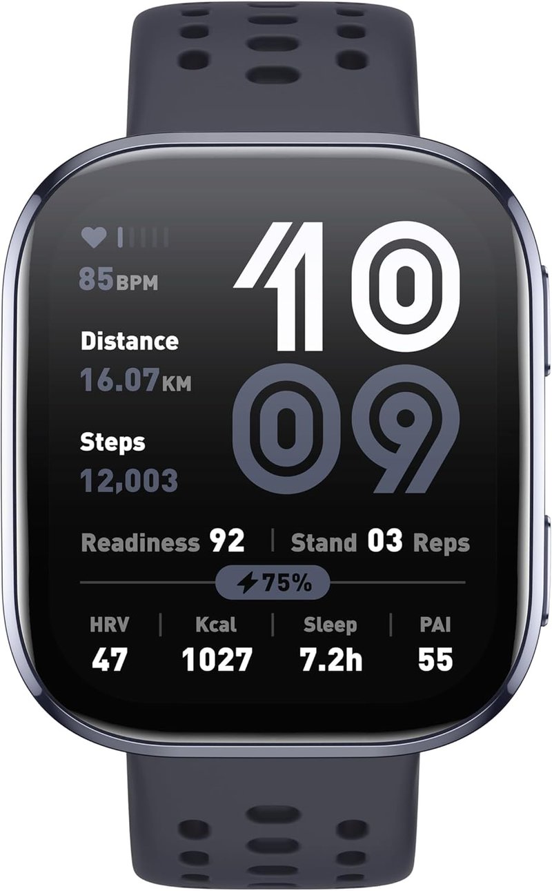 Amazfit Bip 6 okosóra 46mm, 14 napos akkumulátor, AMOLED kijelző, GPS, 140+ sportmód - black