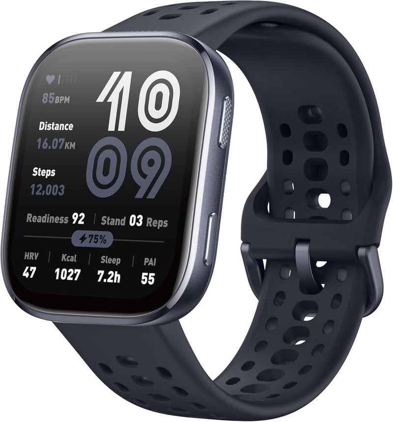 Amazfit Bip 6 okosóra 46mm, 14 napos akkumulátor, AMOLED kijelző, GPS, 140+ sportmód - black