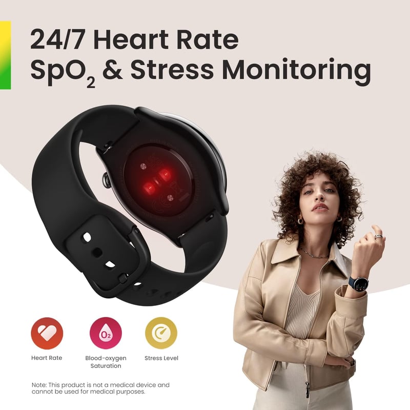 Amazfit GTR Mini 43mm Okosóra GPS Pulzusmérővel, 120+ Sportmód, 14 Napos Akkumulátor - black, GTR Mini