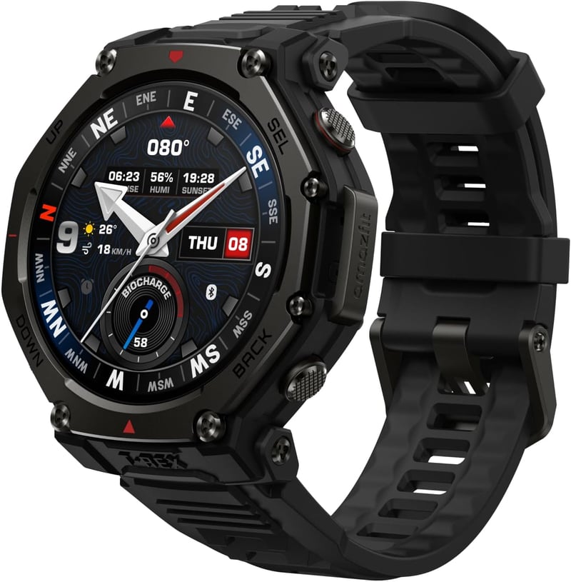 Outdoorové inteligentné hodinky Amazfit T-Rex 3 Pro – 48 mm, zafírový AMOLED displej, titánový rám, dvojpásmové GPS