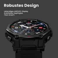 Amazfit T-Rex 3 Pro Outdoor Smartwatch 48mm Szafír AMOLED, Titán, Dual GPS, 25 nap akkumulátor - Regular, black gold 3