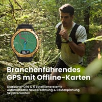 Amazfit T-Rex 3 Pro Outdoor Smartwatch 48mm Szafír AMOLED, Titán, Dual GPS, 25 nap akkumulátor - Regular, black gold 4