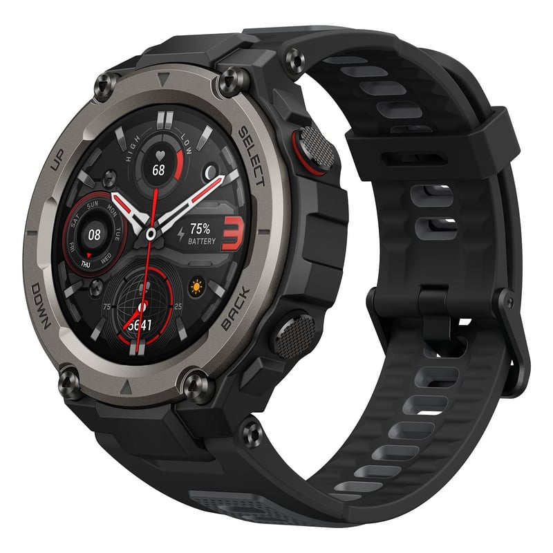 Inteligentné hodinky Amazfit T-Rex Pro 2024 čierne 48 mm – vojenská certifikácia, GPS, 18-dňová výdrž batérie, merač tepu, VO2 Max, monitorovanie spánku, vodoodolnosť 10 ATM
