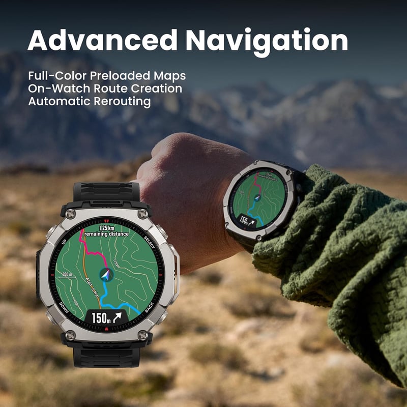 Amazfit T-Rex Ultra 2 GPS Okosóra Titán, 1,5" AMOLED Kijelző, 30 Napos Akkumulátor