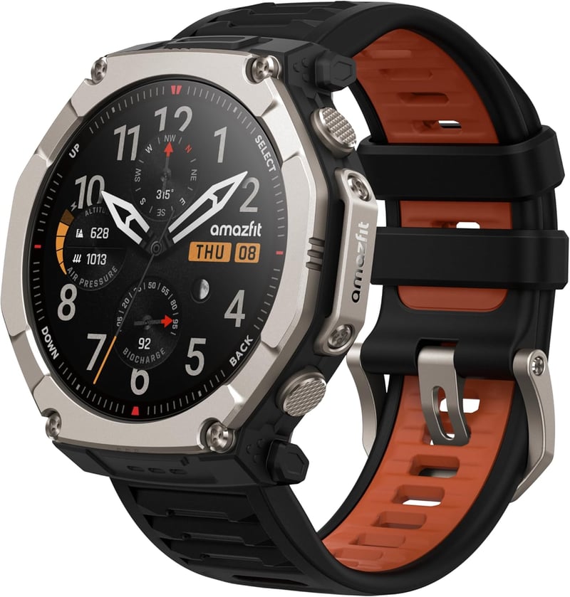 Amazfit T-Rex Ultra 2 GPS Okosóra Titán, 1,5" AMOLED Kijelző, 30 Napos Akkumulátor