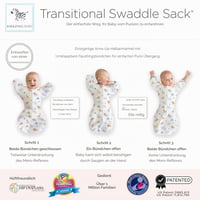 Amazing Baby prechodný zavinovací spací vak pre novorodencov, ruky hore, polovičné rukávy a rukavičky, 0-3 mesiace, 2,7-6,4 kg, safari 7