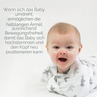 Amazing Baby prechodný zavinovací spací vak pre novorodencov, ruky hore, polovičné rukávy a rukavičky, 0-3 mesiace, 2,7-6,4 kg, safari 2