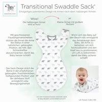 Amazing Baby prechodný zavinovací spací vak pre novorodencov, ruky hore, polovičné rukávy a rukavičky, 0-3 mesiace, 2,7-6,4 kg, safari 4