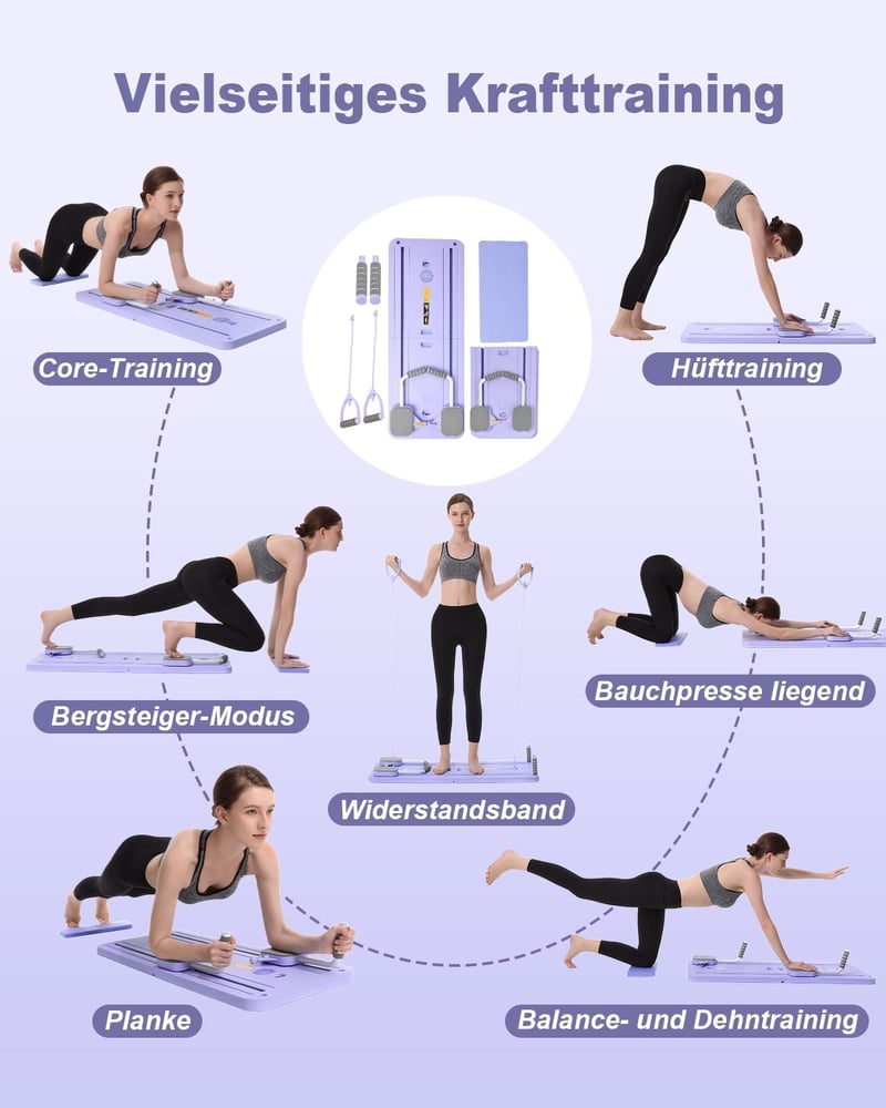 AMAZINGHOME Pilates Board Automatikus Visszapattanással - Összecsukható Tornaszőnyeg Térdfedéssel